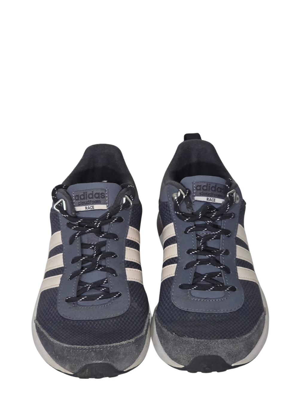 Adidas Men's Navy and White Cloudfoam Race Sneakers